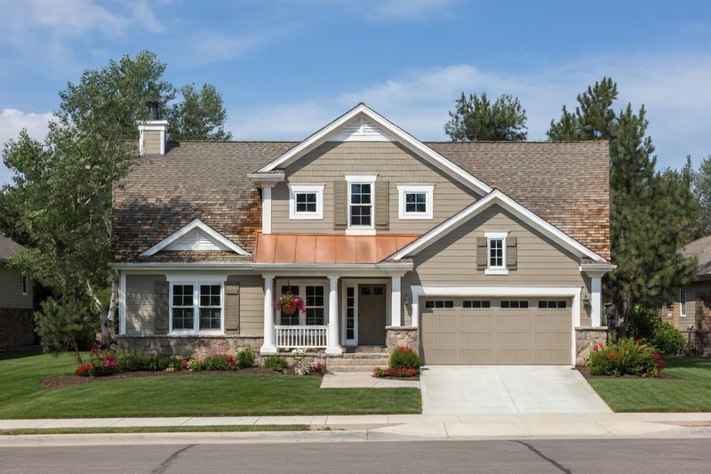 Exterior - Front Elevation 2 for Cottage House Plan #20-874 - 4 bed, 3 bath