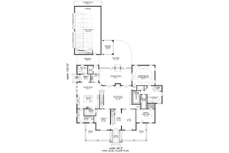 House Plan Design - Floor Plan - Main Floor for Country House Plan #932-1288 - 6 bed, 5 bath