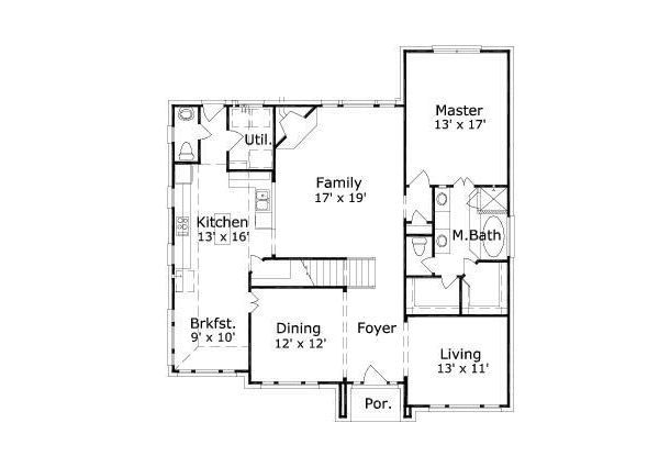 Traditional Floor Plan - Main Floor Plan #411-222