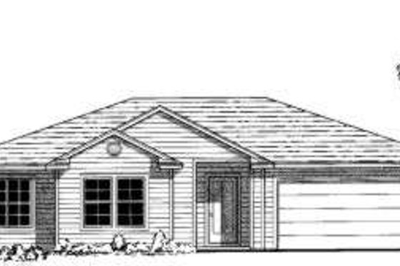 Exterior - Front Elevation for Ranch House Plan #303-461 - 3 bed, 2 bath