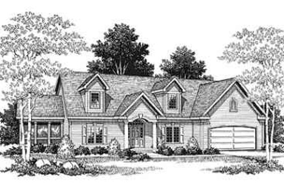 Exterior - Front Elevation for Traditional House Plan #70-332 - 3 bed, 2.5 bath