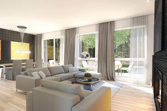 Interior - Family Room for Contemporary House Plan #23-2312 - 3 bed, 3 bath