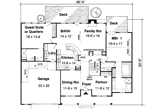 Floor Plan - Main Floor for Country House Plan #312-334 - 5 bed, 3.5 bath