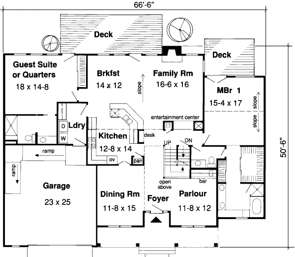Floor Plan - Main Floor for Country House Plan #312-334 - 5 bed, 3.5 bath