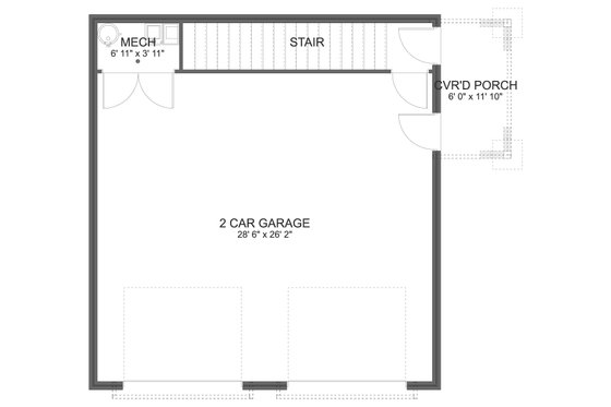 Floor Plan - Main Floor for Farmhouse House Plan #1060-244 - 2 bed, 1 bath