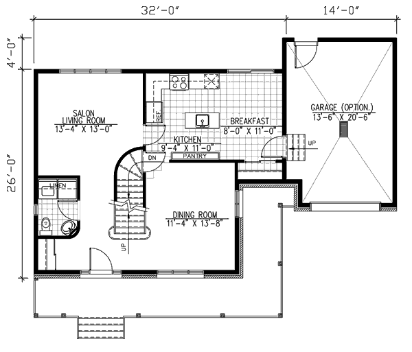 Country Floor Plan - Main Floor Plan #138-242