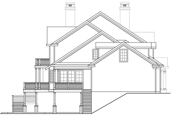 Exterior - Other Elevation for Colonial House Plan #124-550 - 5 bed, 5.5 bath