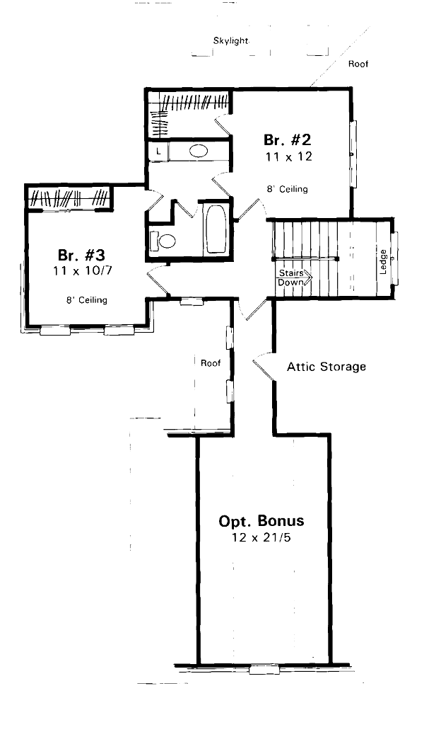 European Floor Plan - Upper Floor Plan #41-147