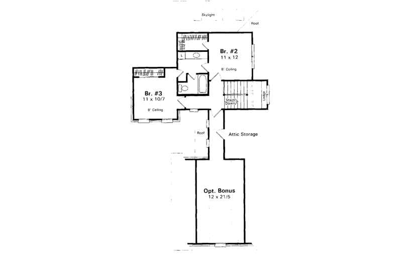 Dream House Plan - Floor Plan - Upper Floor for European House Plan #41-147 - 3 bed, 2.5 bath