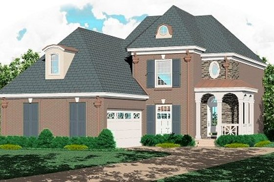 Exterior - Front Elevation for Southern House Plan #81-199 - 4 bed, 2.5 bath