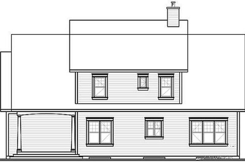 House Blueprint - Exterior - Rear Elevation for Country House Plan #23-395 - 3 bed, 2.5 bath