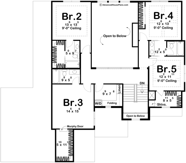 Modern Floor Plan - Upper Floor Plan #455-337