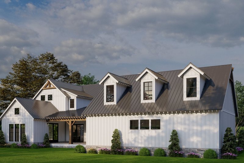 House Blueprint - Exterior - Front Elevation 3 for Farmhouse House Plan #923-273 - 4 bed, 3.5 bath