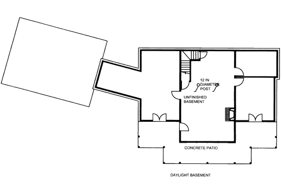 Floor Plan - Lower Floor for Cabin House Plan #117-756 - 3 bed, 2 bath