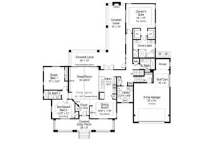 Floor Plan - Main Floor for Cottage House Plan #938-86 - 3 bed, 3 bath