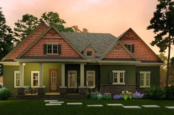 Exterior - Front Elevation 4 for Traditional House Plan #54-448 - 3 bed, 3 bath