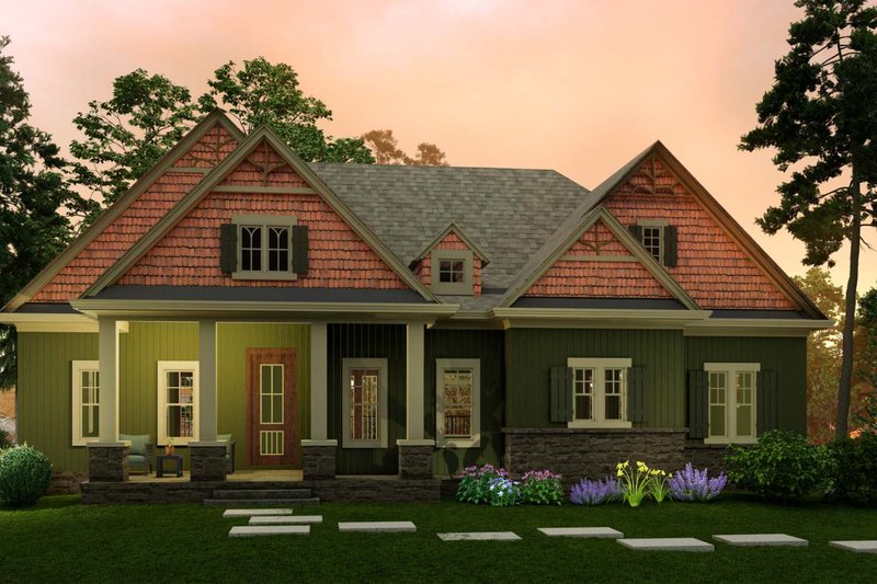House Blueprint - Exterior - Front Elevation 4 for Traditional House Plan #54-448 - 3 bed, 3 bath