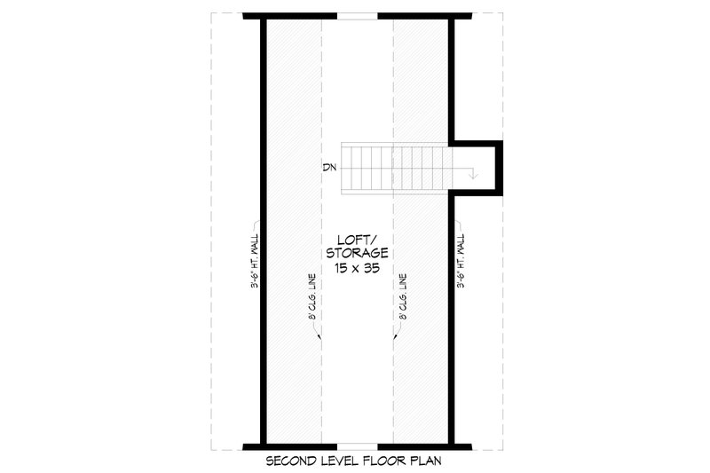 House Blueprint - Floor Plan - Upper Floor for Southern House Plan #932-1402, 1 bath