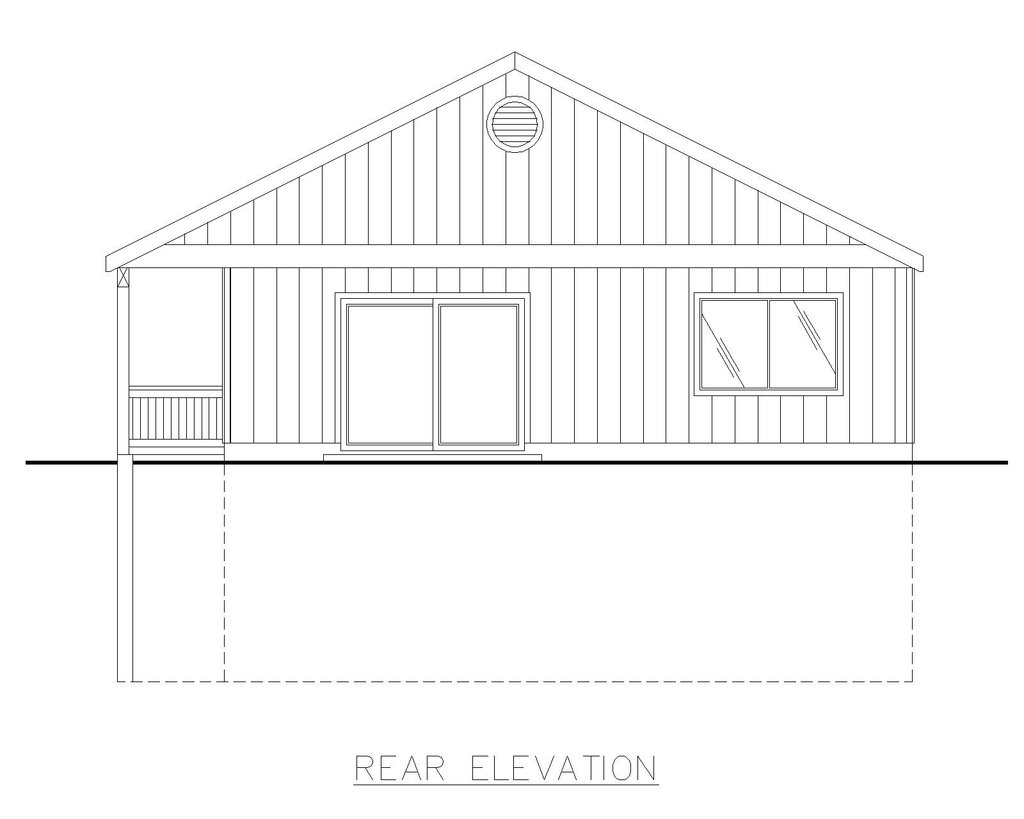 Exterior - Rear Elevation for Log House Plan #117-547 - 3 bed, 3 bath