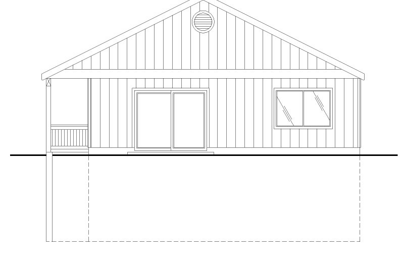 Home Plan - Exterior - Rear Elevation for Log House Plan #117-547 - 3 bed, 3 bath