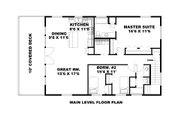 Country Style House Plan - 2 Beds 2 Baths 1379 Sq/Ft Plan #117-975 