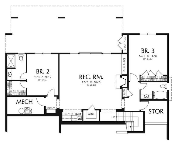 Dream House Plan - Craftsman Floor Plan - Lower Floor Plan #48-545