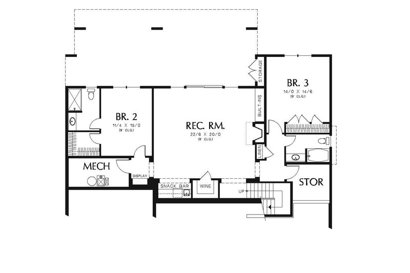 Home Plan - Floor Plan - Lower Floor for Craftsman House Plan #48-545 - 4 bed, 4 bath
