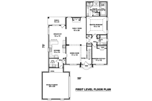 Floor Plan - Main Floor for European House Plan #81-934 - 3 bed, 3 bath