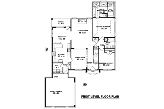 Floor Plan - Main Floor for European House Plan #81-934 - 3 bed, 3 bath