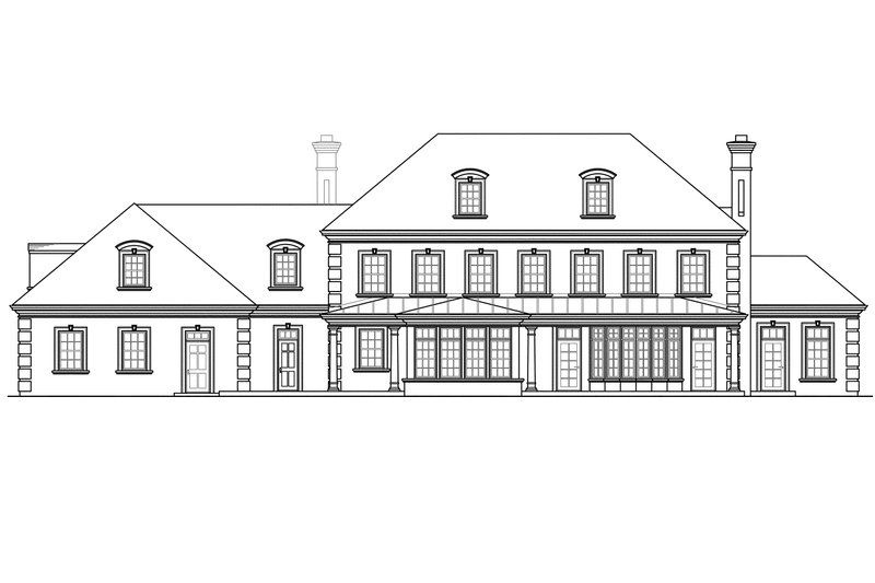 Home Plan - Exterior - Rear Elevation for Traditional House Plan #124-463 - 6 bed, 6.5 bath