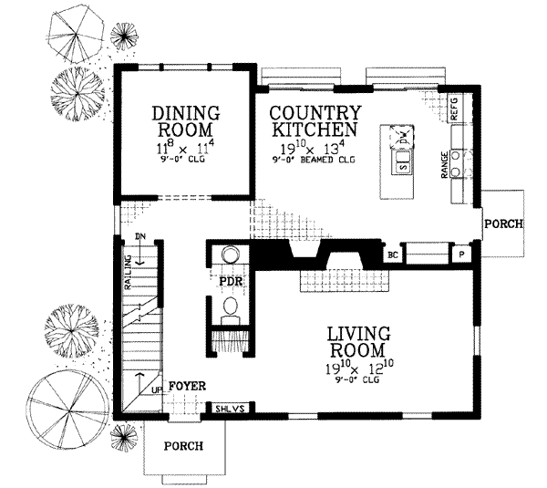 House Plan Design - Colonial Floor Plan - Main Floor Plan #72-114