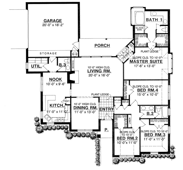 House Blueprint - European Floor Plan - Main Floor Plan #40-134