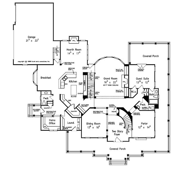 Country Floor Plan - Main Floor Plan #927-37