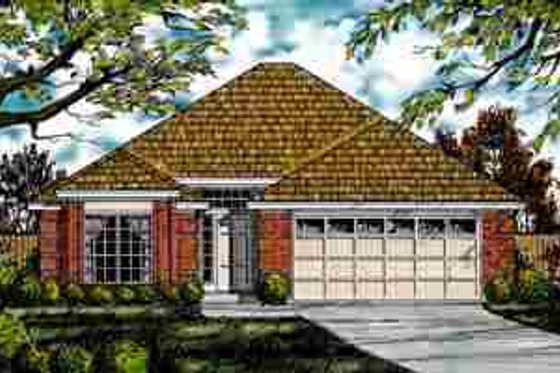 Exterior - Front Elevation for Traditional House Plan #40-127 - 3 bed, 2 bath