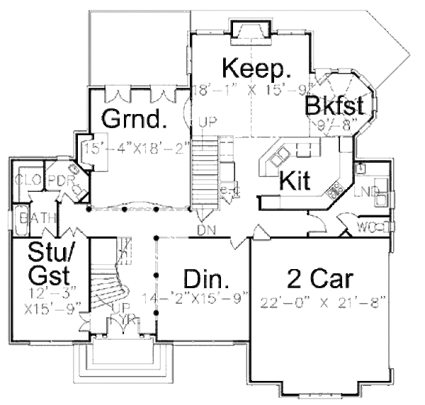 Home Plan - European Floor Plan - Main Floor Plan #119-338