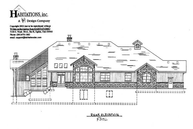 Dream House Plan - Exterior - Rear Elevation for Craftsman House Plan #5-330 - 5 bed, 4 bath