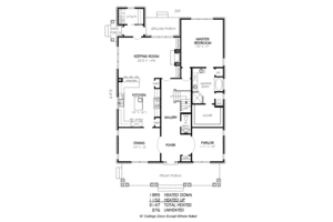 Floor Plan - Main Floor for Craftsman House Plan #424-168 - 4 bed, 2.5 bath