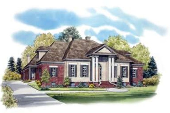 Exterior - Front Elevation for Southern House Plan #81-1353 - 5 bed, 3.5 bath