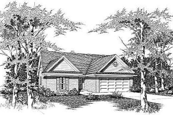 Exterior - Front Elevation for Cottage House Plan #329-167 - 3 bed, 2 bath