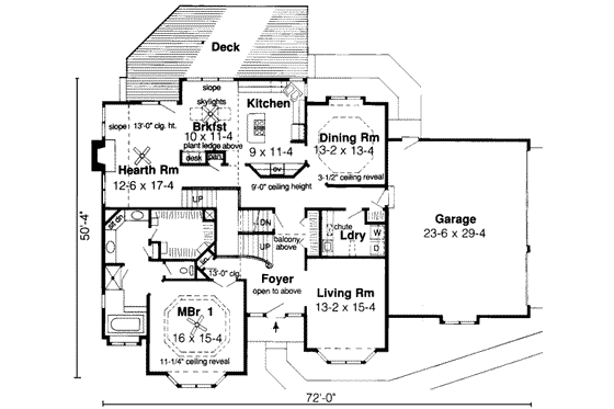 Floor Plan - Main Floor for Traditional House Plan #312-297 - 4 bed, 3 bath