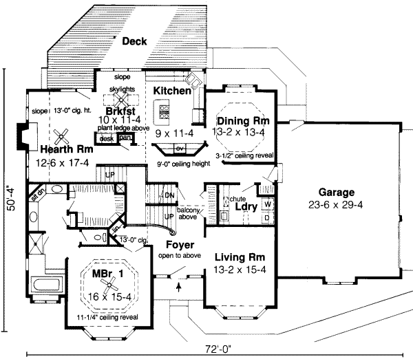 Floor Plan - Main Floor for Traditional House Plan #312-297 - 4 bed, 3 bath