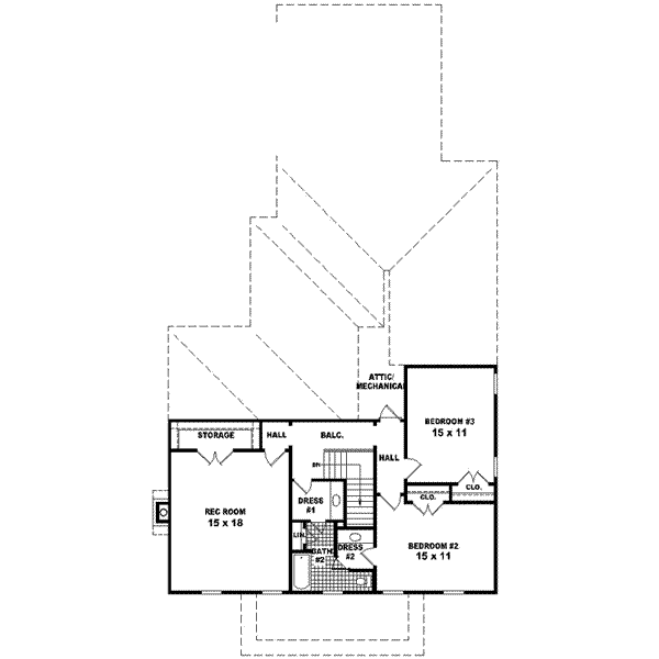 European Floor Plan - Upper Floor Plan #81-425