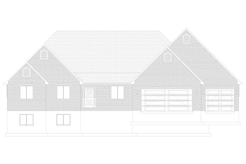 House Blueprint - Exterior - Front Elevation 4 for Ranch House Plan #1060-300 - 3 bed, 2 bath