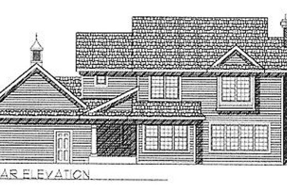 Exterior - Rear Elevation for Southern House Plan #70-257 - 4 bed, 2.5 bath