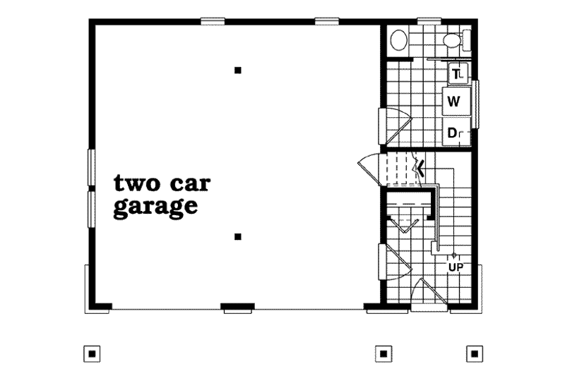 House Blueprint - Floor Plan - Main Floor for Bungalow House Plan #47-515 - 1 bed, 1.5 bath