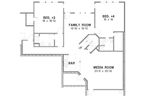 Floor Plan - Lower Floor House Plan #67-877 - 4 bed, 3.5 bath