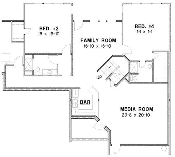 Floor Plan - Lower Floor Plan #67-877