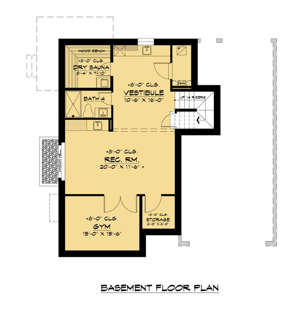 Contemporary Floor Plan - Lower Floor Plan #1066-288