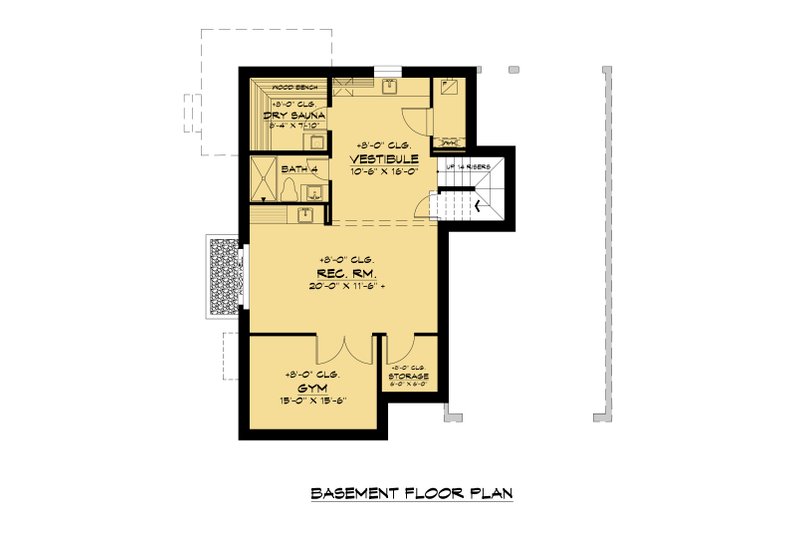 House Blueprint - Floor Plan - Lower Floor for Contemporary House Plan #1066-288 - 4 bed, 4 bath