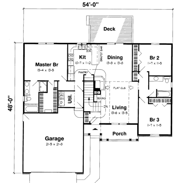 Traditional Floor Plan - Main Floor Plan #312-323